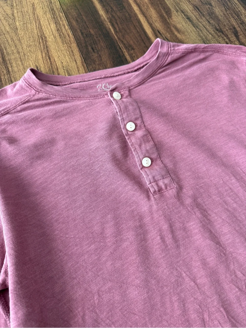 J. Crew Long-Sleeve Henley in Dusty Mauve